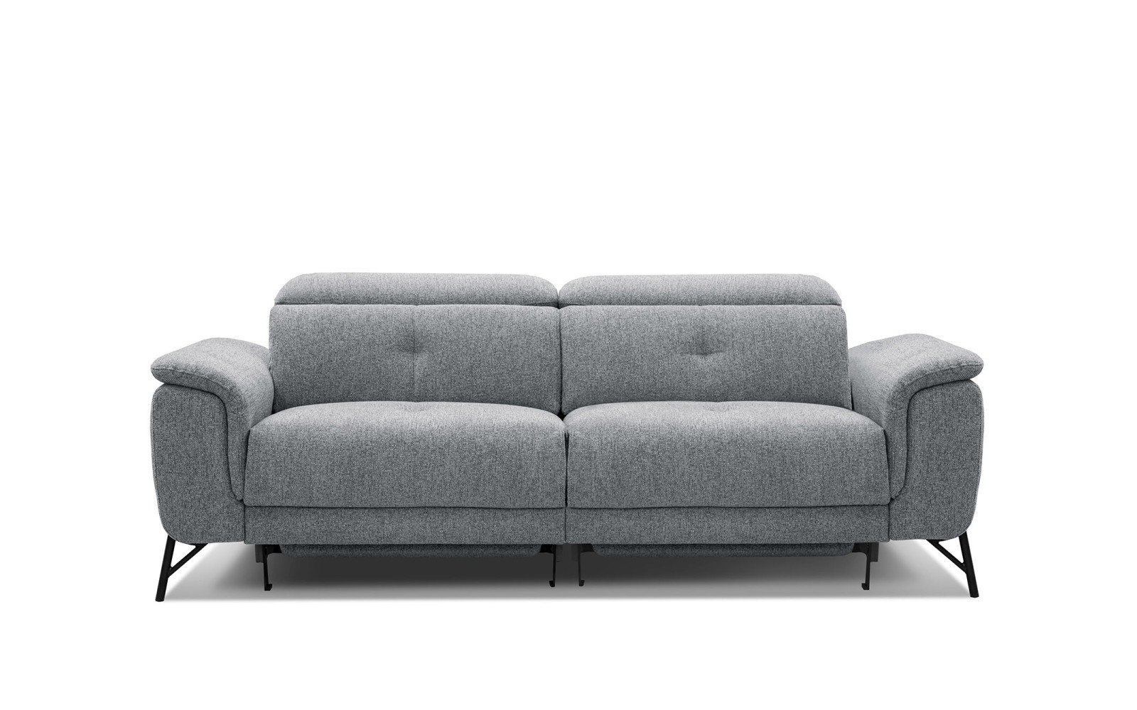 AVENA Sofa 3-Sitzer mit 2 Relaxfunktionen und verstellbare Kopfstützen, grau