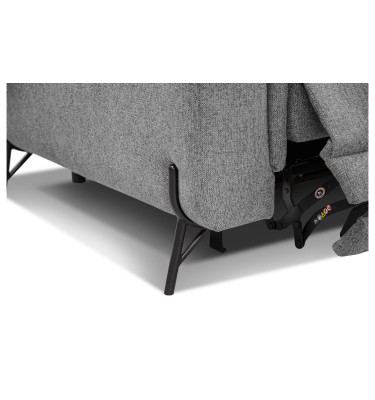 AVENA Sofa 3-Sitzer mit 2 Relaxfunktionen und verstellbare Kopfstützen, grau