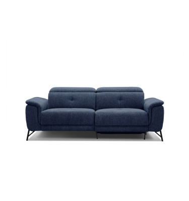 AVENA Sofa 3-Sitzer mit 1 Relaxfunktion und verstellbare Kopfstützen, marineblau
