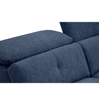 AVENA Sofa 3-Sitzer mit 1 Relaxfunktion und verstellbare Kopfstützen, marineblau