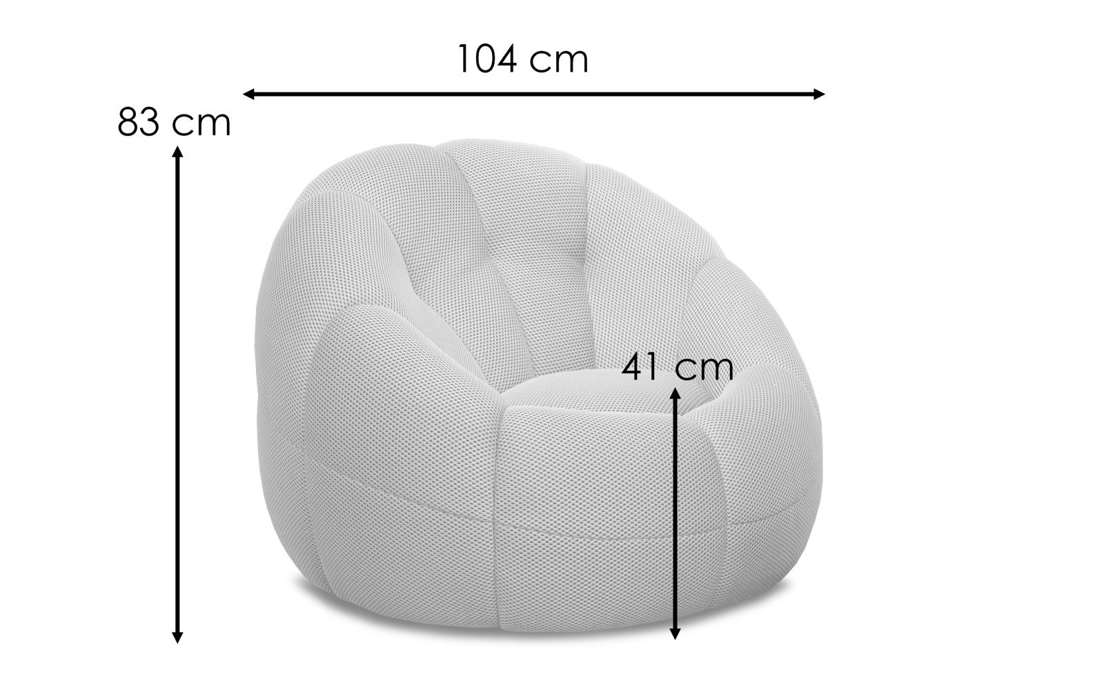 sessel und pouf tissu beige - FIGO