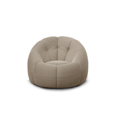 sessel und pouf tissu beige - FIGO
