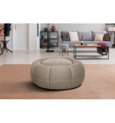 sessel und pouf tissu beige - FIGO