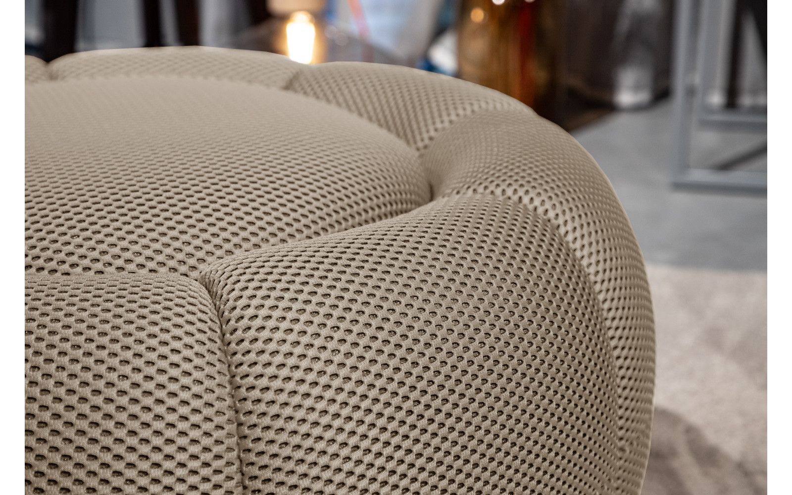 sessel und pouf tissu beige - FIGO