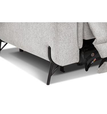 Canapé 3 places avec  1 relax électrique tissu crème - AVENA