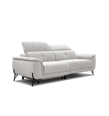 Canapé 3 places avec  1 relax électrique tissu crème - AVENA