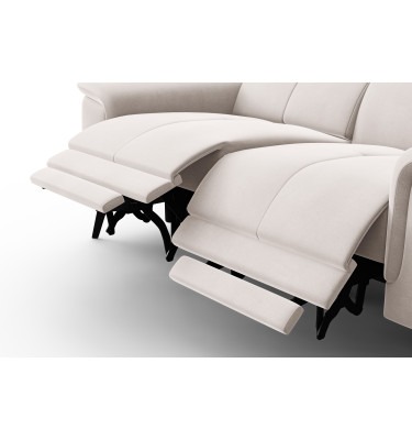 Canapé Relax 2 places FIERO, tissu velours beige