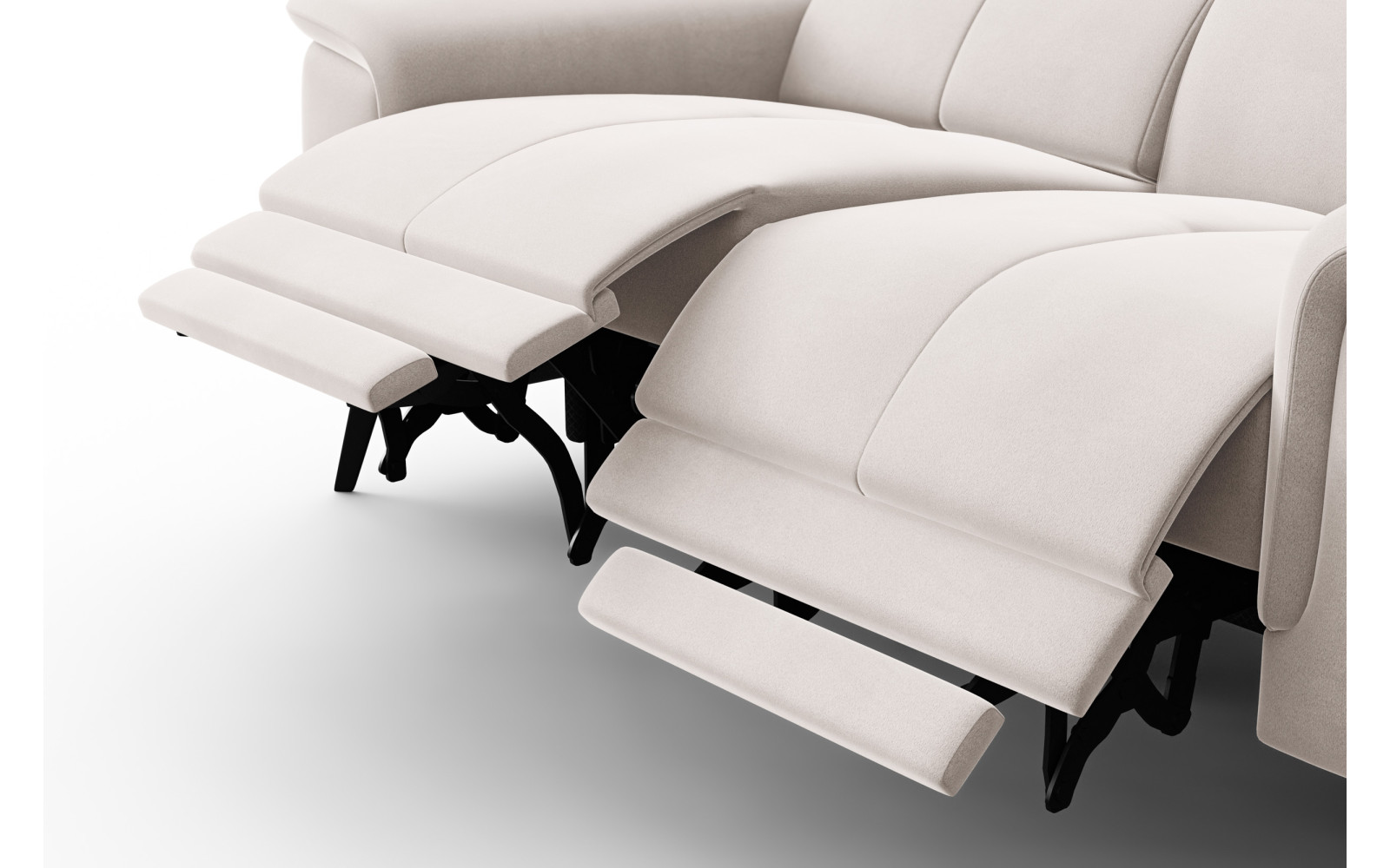 Canapé Relax 2 places FIERO, tissu velours beige