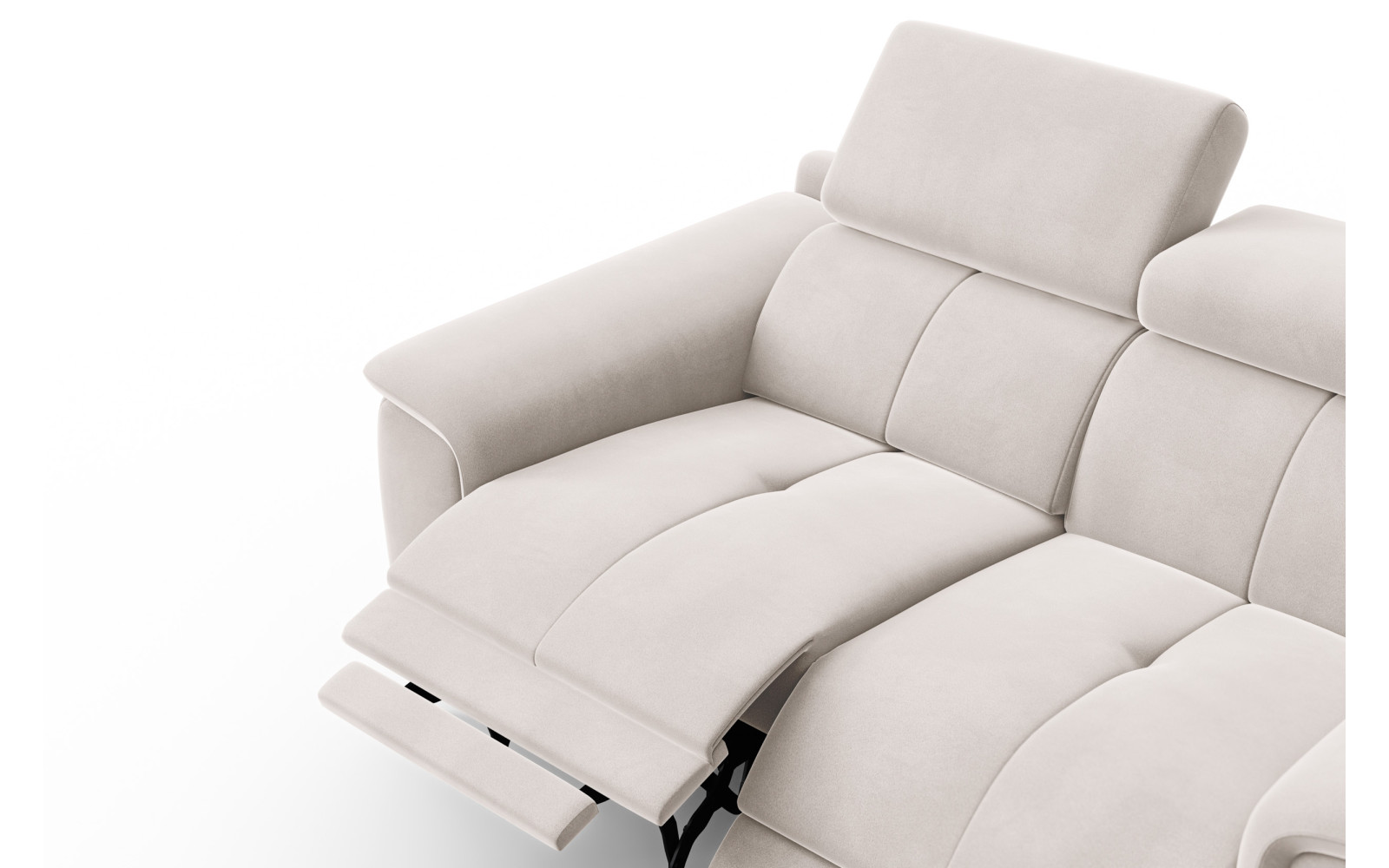 Canapé Relax 2 places FIERO, tissu velours beige