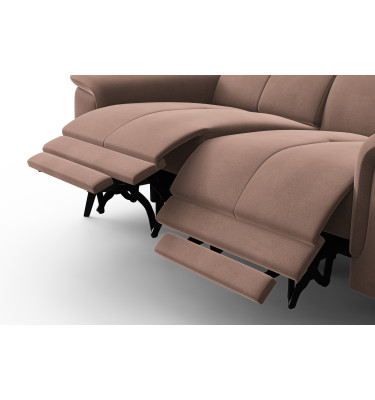 Canapé Relax 2 places FIERO, tissu velours marron