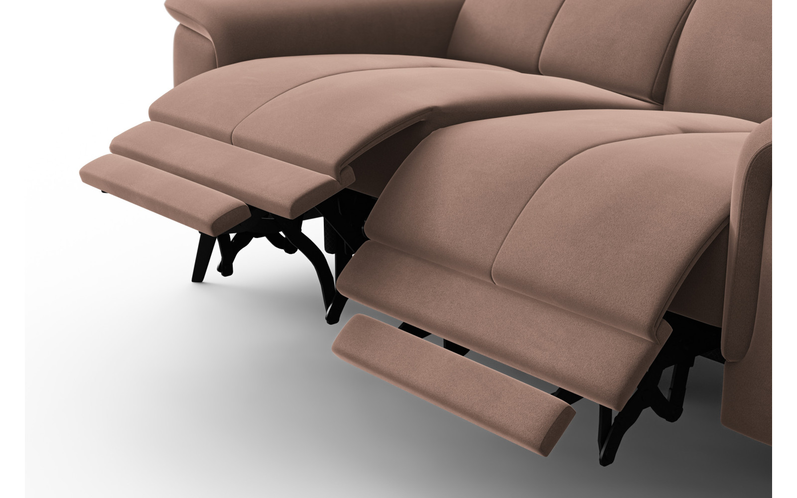 Canapé Relax 2 places FIERO, tissu velours marron