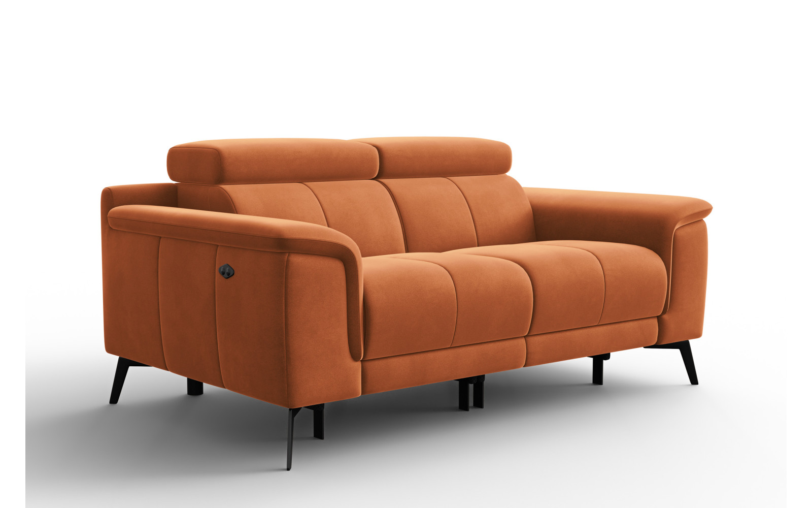 Canapé Relax 2 places FIERO, tissu velours orange