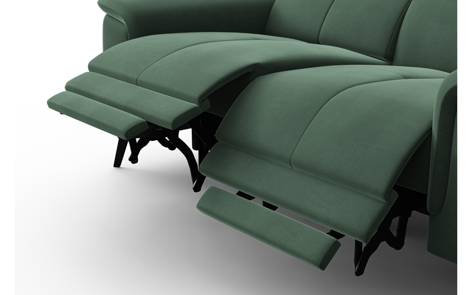 Canapé Relax 2 places FIERO, tissu velours vert
