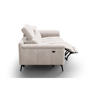 Canapé Relax 2 places FIERO, tissu velours beige