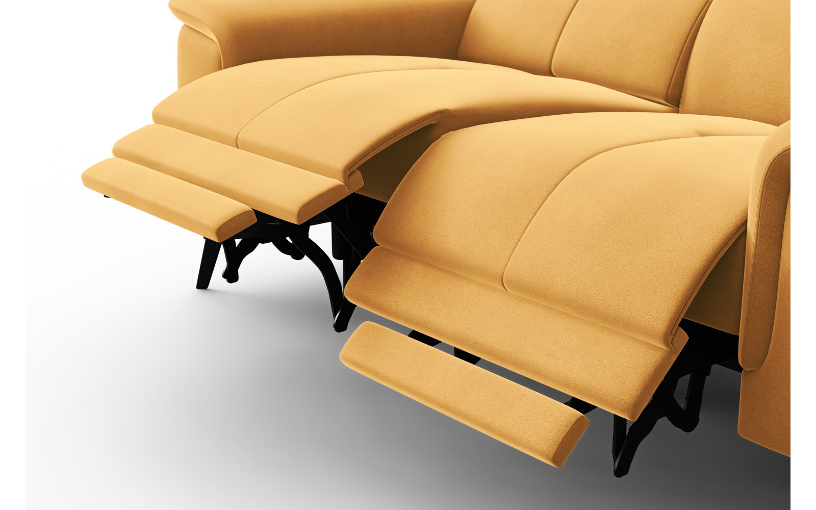 Canapé Relax 2 places FIERO, tissu velours jaune