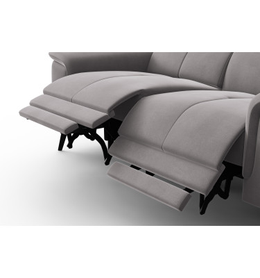 Canapé Relax 2 places FIERO, tissu velours gris foncé