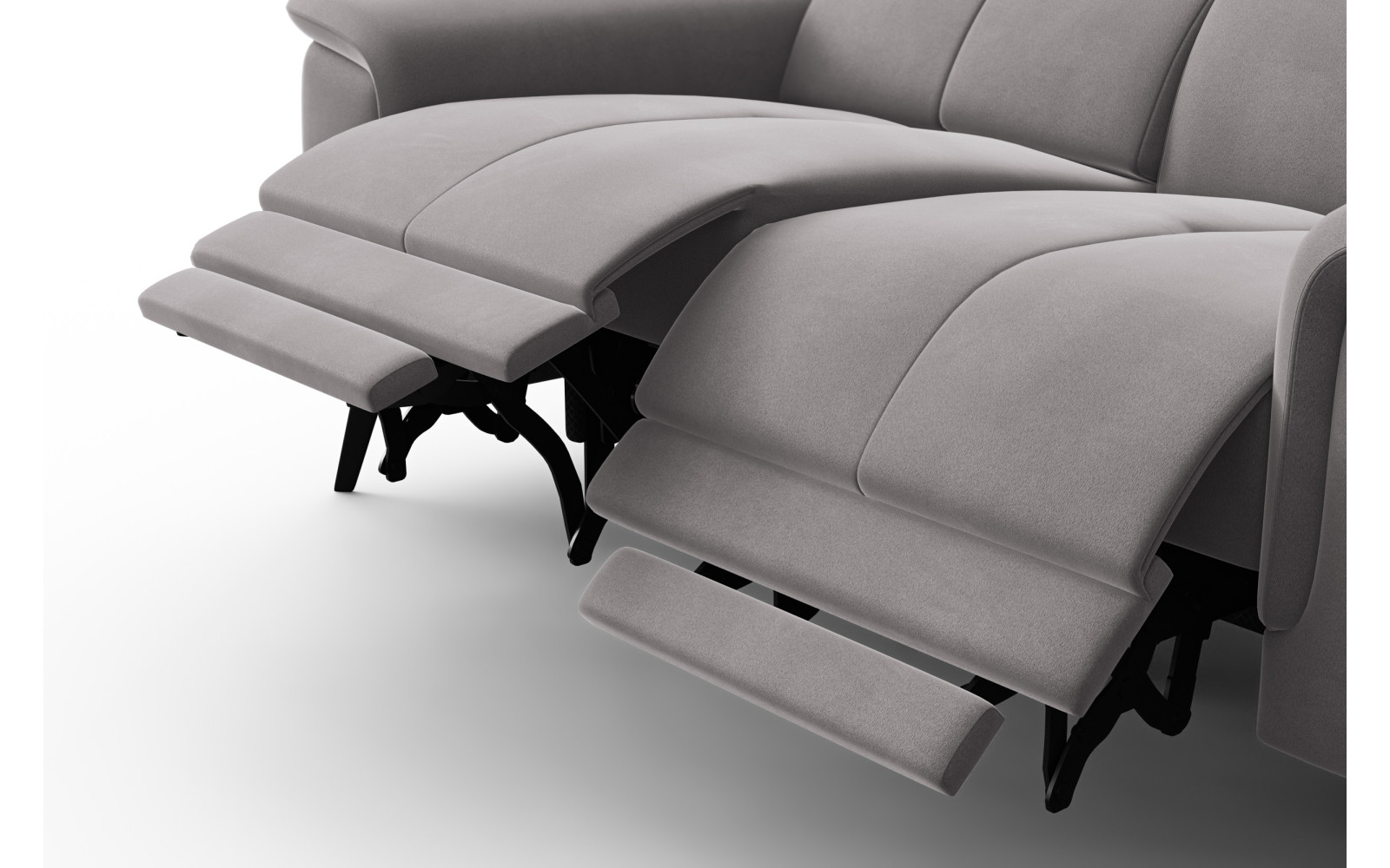 Canapé Relax 2 places FIERO, tissu velours gris foncé