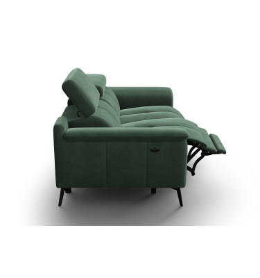 Canapé Relax 2 places FIERO, tissu velours vert