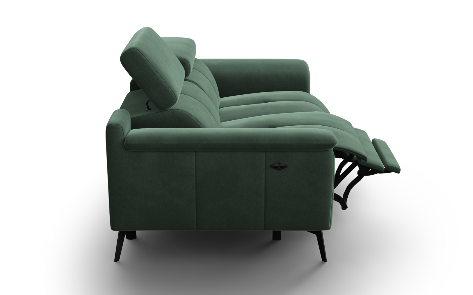 Canapé Relax 2 places FIERO, tissu velours vert