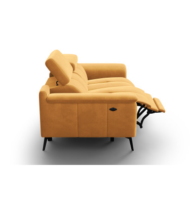Canapé Relax 2 places FIERO, tissu velours jaune