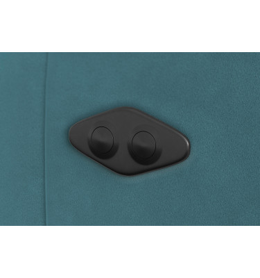 Canapé Relax 2 places FIERO, tissu velours turquoise