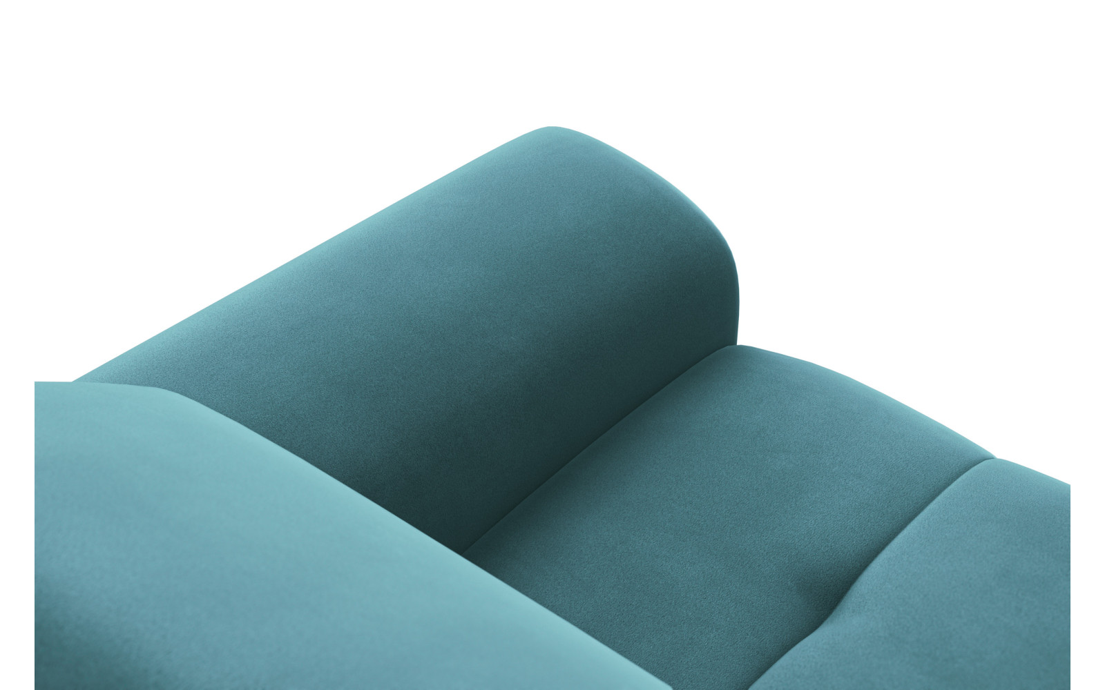 Canapé Relax 2 places FIERO, tissu velours turquoise