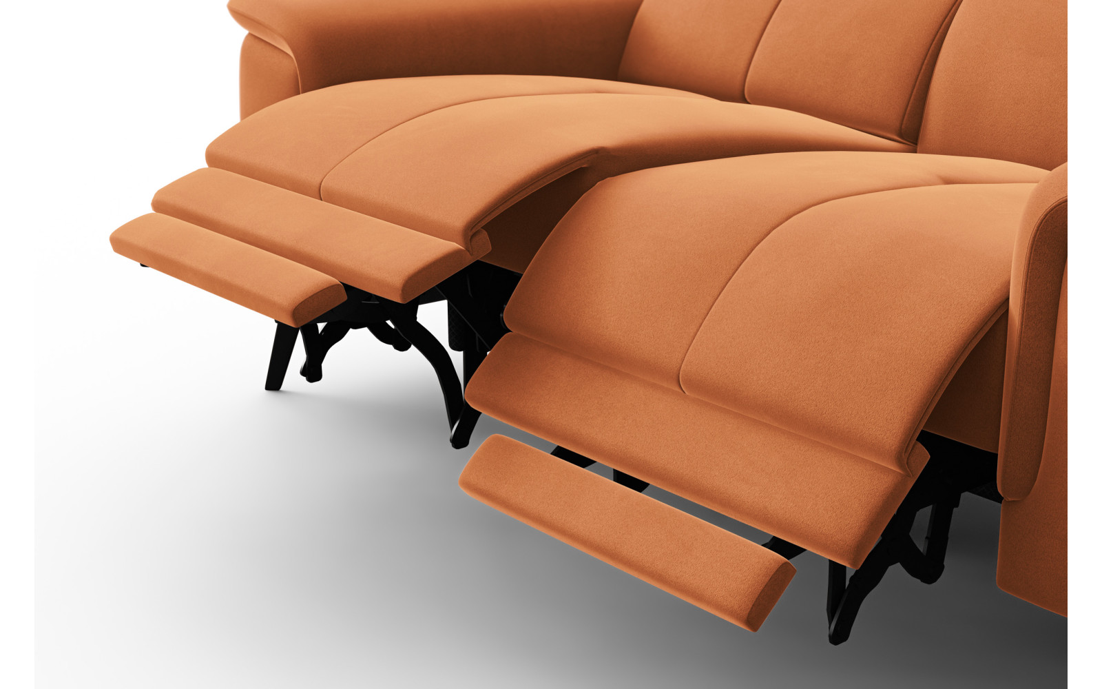 Canapé Relax 2 places FIERO, tissu velours orange
