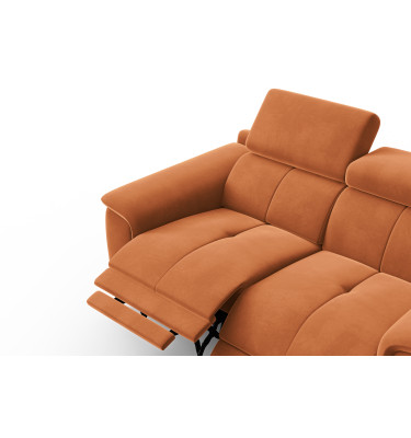 Canapé Relax 2 places FIERO, tissu velours orange