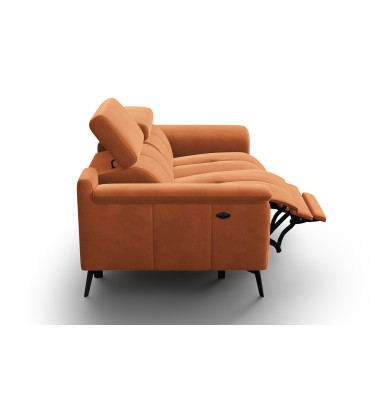 Canapé Relax 2 places FIERO, tissu velours orange