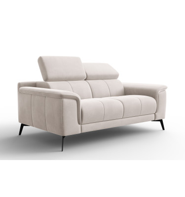 Canapé 2 places FIERO, tissu velours beige