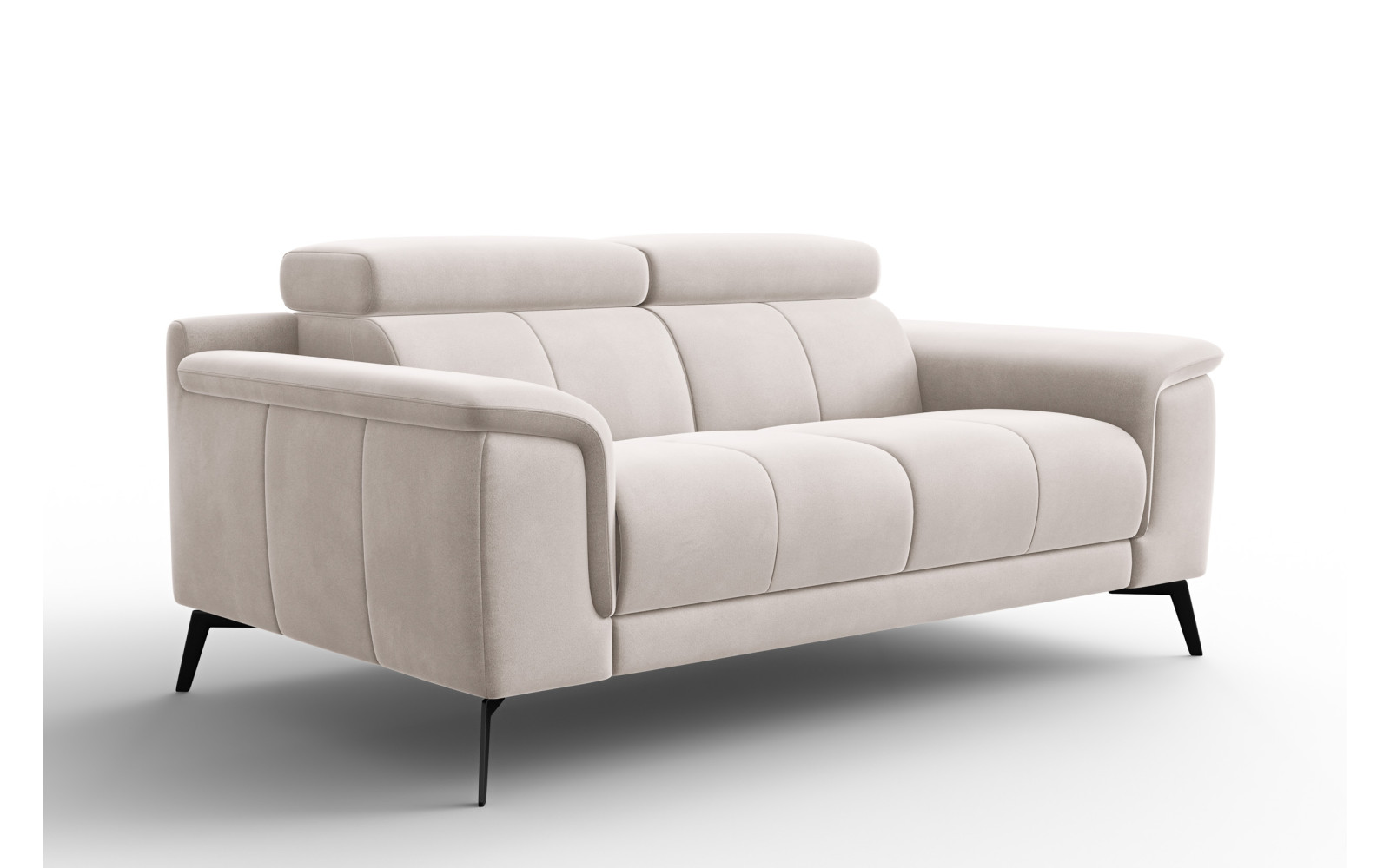 Canapé 2 places FIERO, tissu velours beige