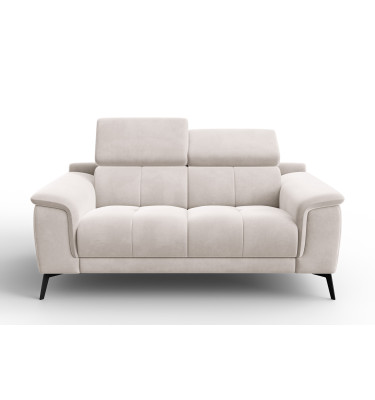 Canapé 2 places FIERO, tissu velours beige