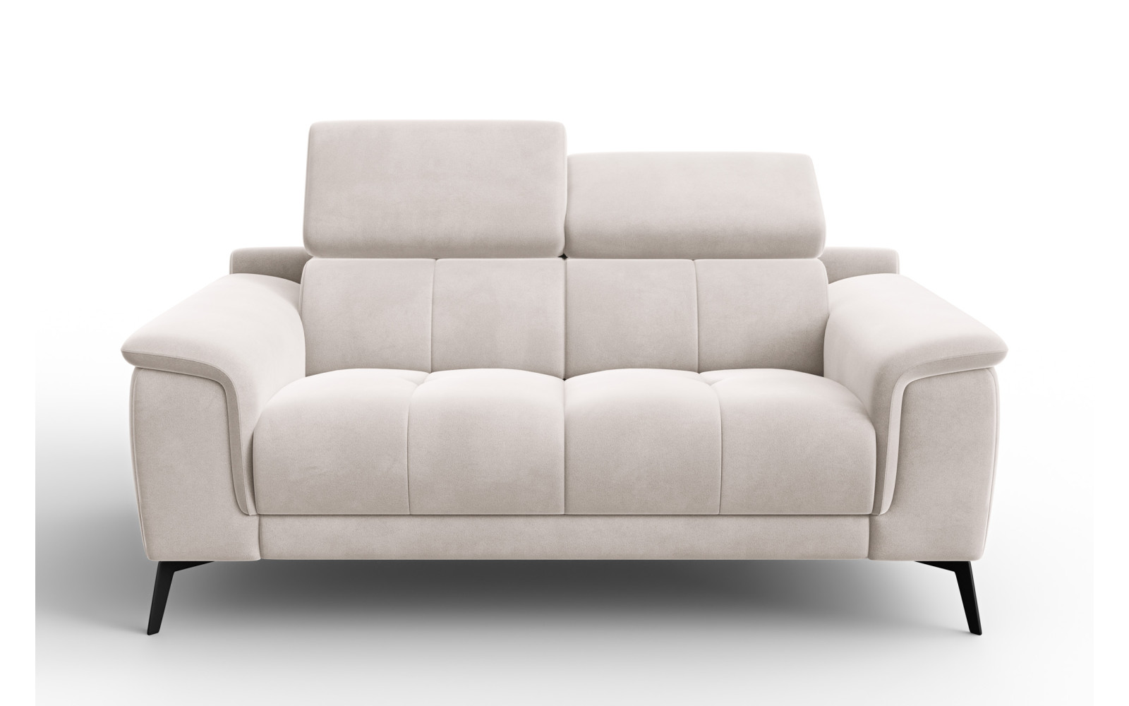 Canapé 2 places FIERO, tissu velours beige