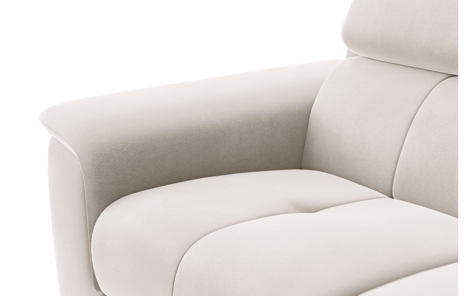 Canapé 2 places FIERO, tissu velours beige