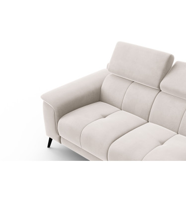 Canapé 2 places FIERO, tissu velours beige