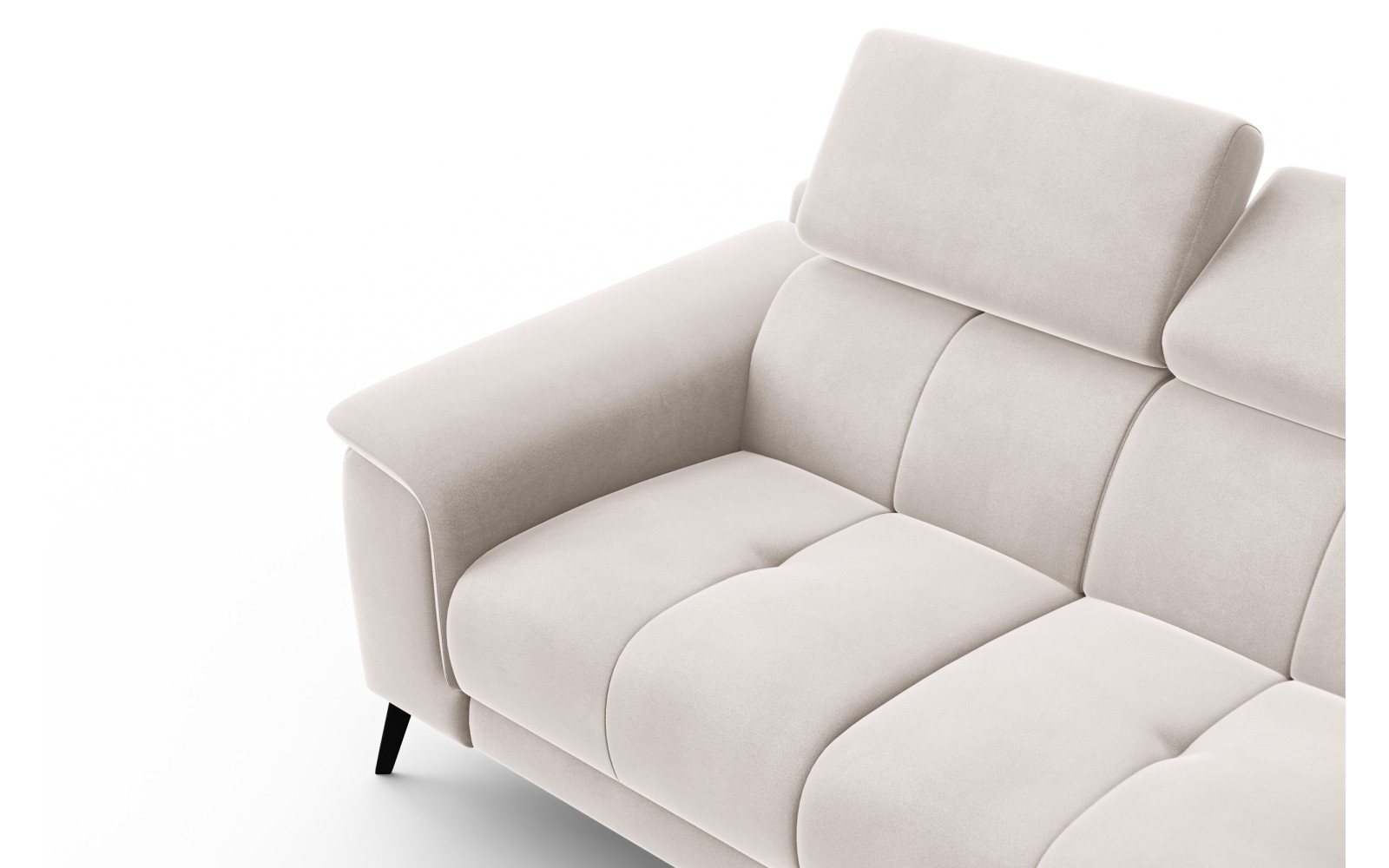 Canapé 2 places FIERO, tissu velours beige