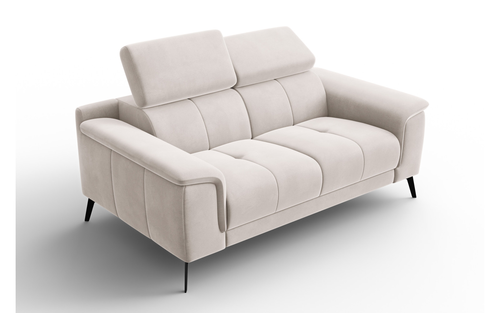 Canapé 2 places FIERO, tissu velours beige