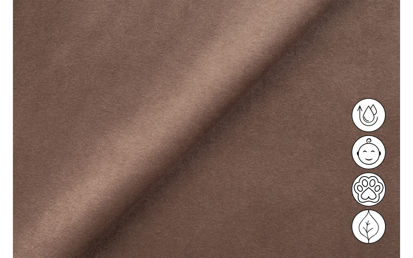 Canapé 2 places FIERO, tissu velours marron