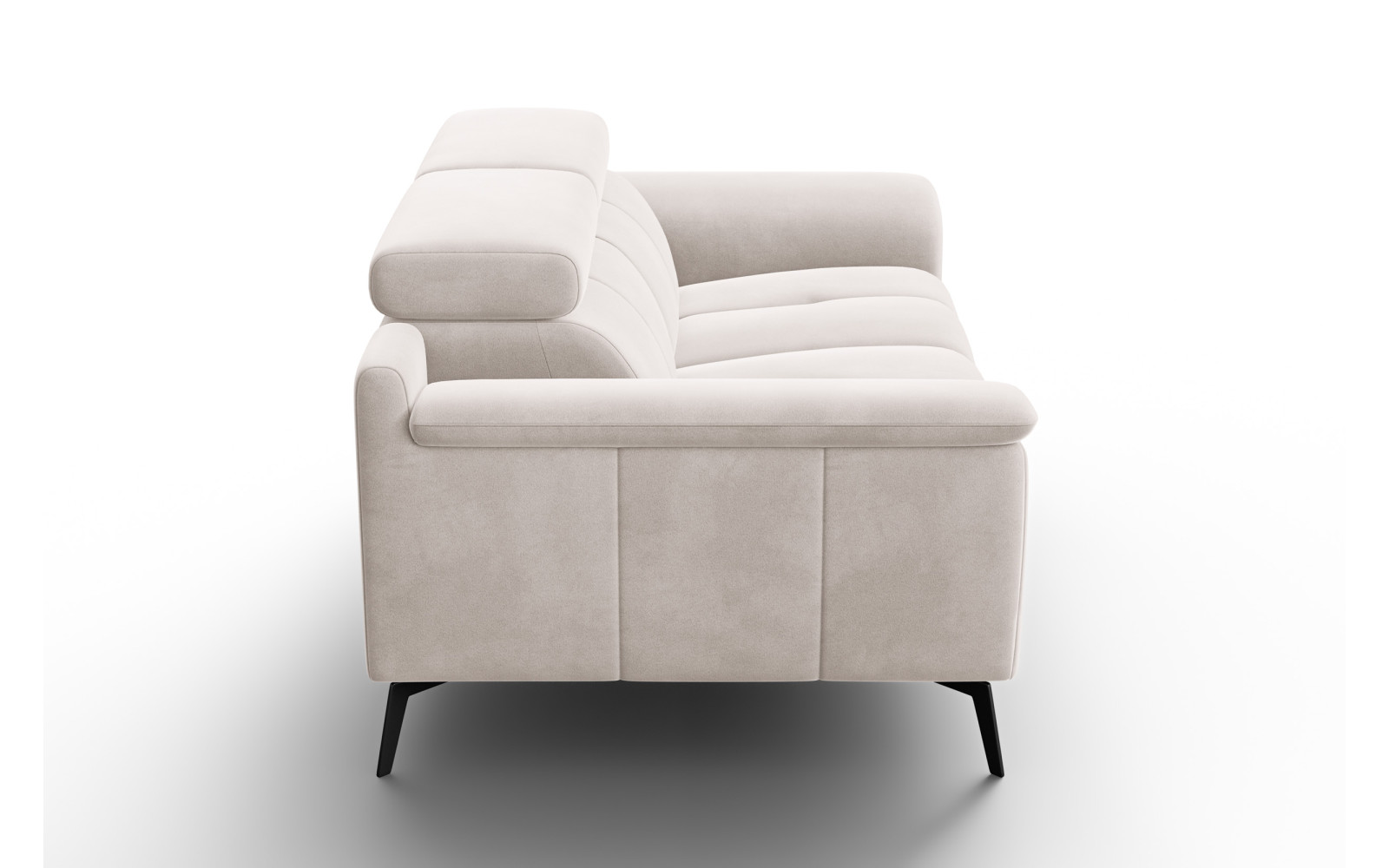 Canapé 2 places FIERO, tissu velours beige