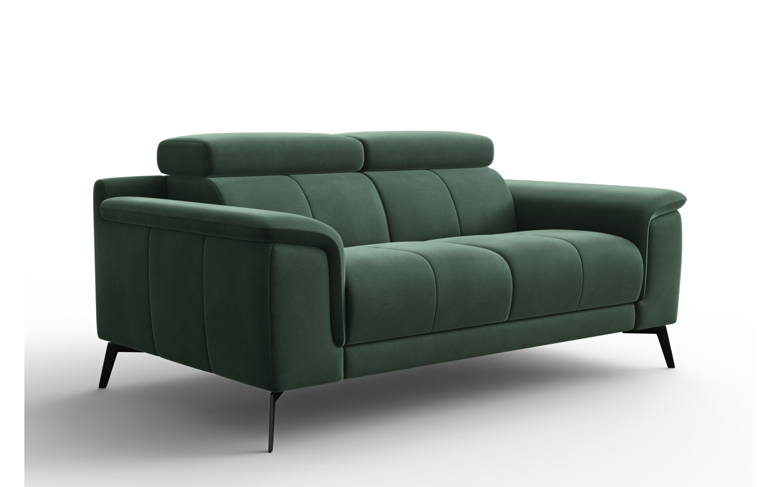 Canapé 2 places FIERO, tissu velours vert