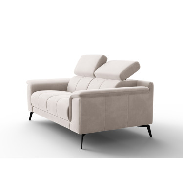 Canapé 2 places FIERO, tissu velours beige