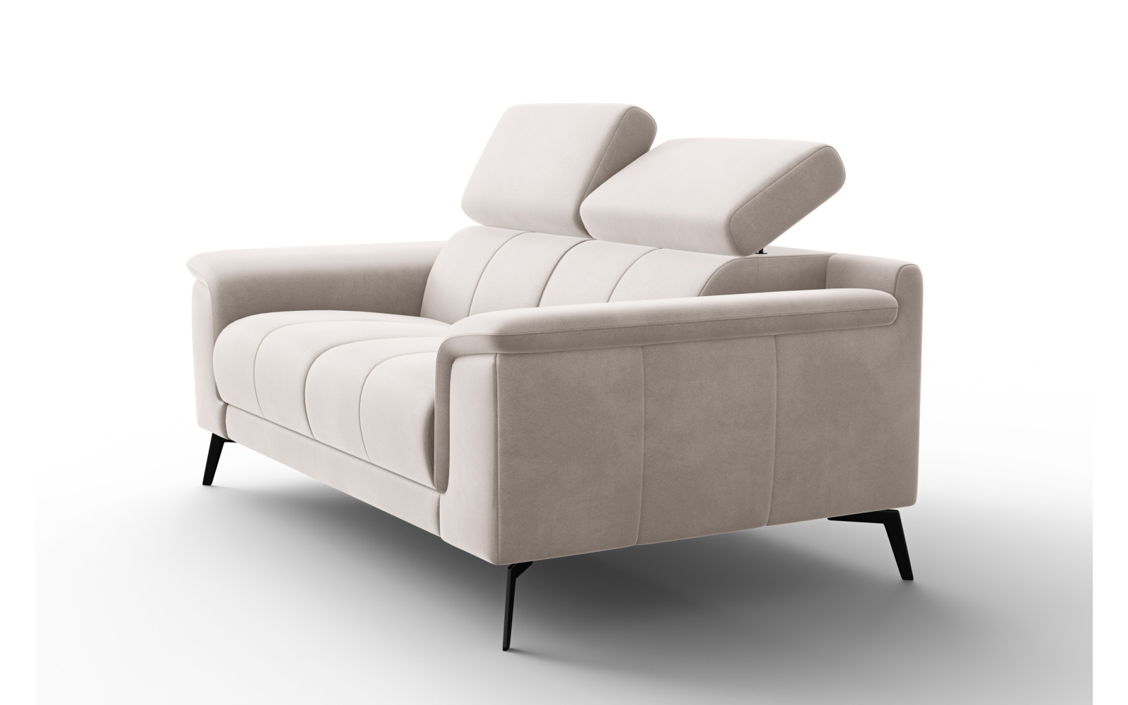 Canapé 2 places FIERO, tissu velours beige