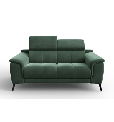 Canapé 2 places FIERO, tissu velours vert