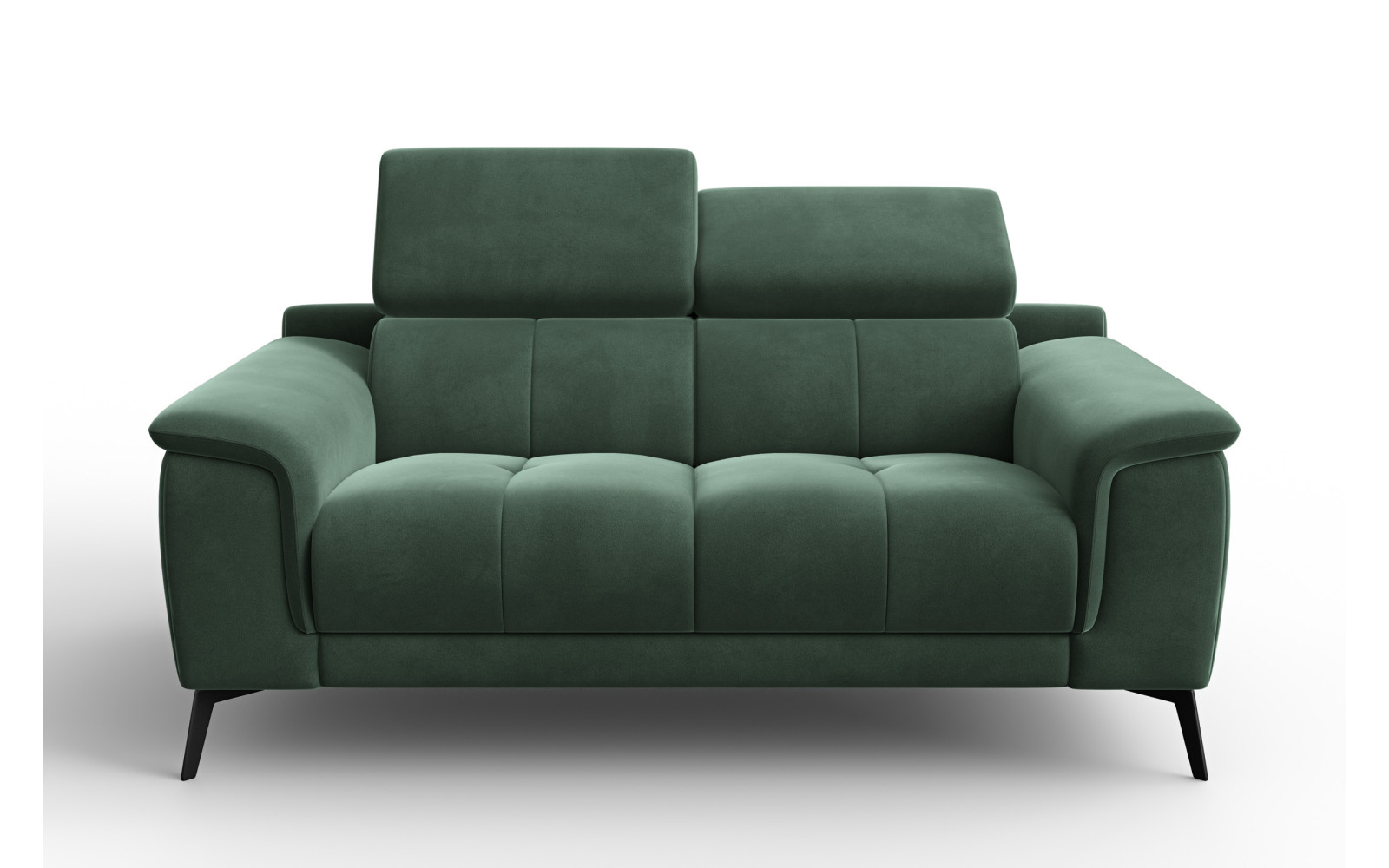 Canapé 2 places FIERO, tissu velours vert