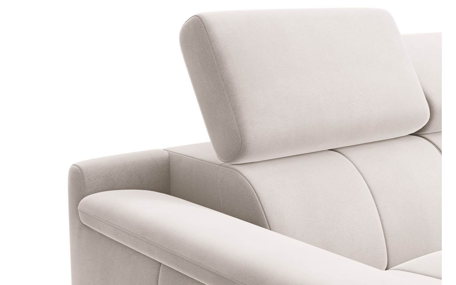 Canapé 2 places FIERO, tissu velours beige