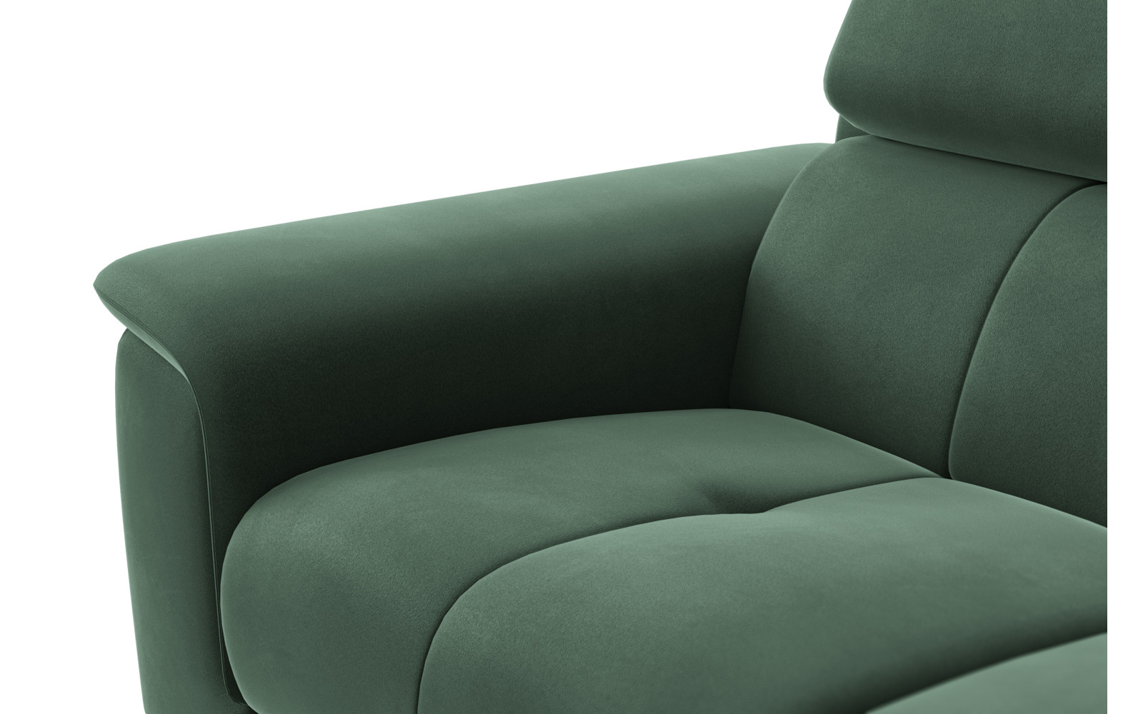 Canapé 2 places FIERO, tissu velours vert