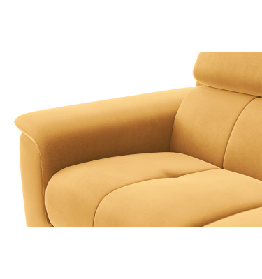 Canapé 2 places FIERO, tissu velours jaune