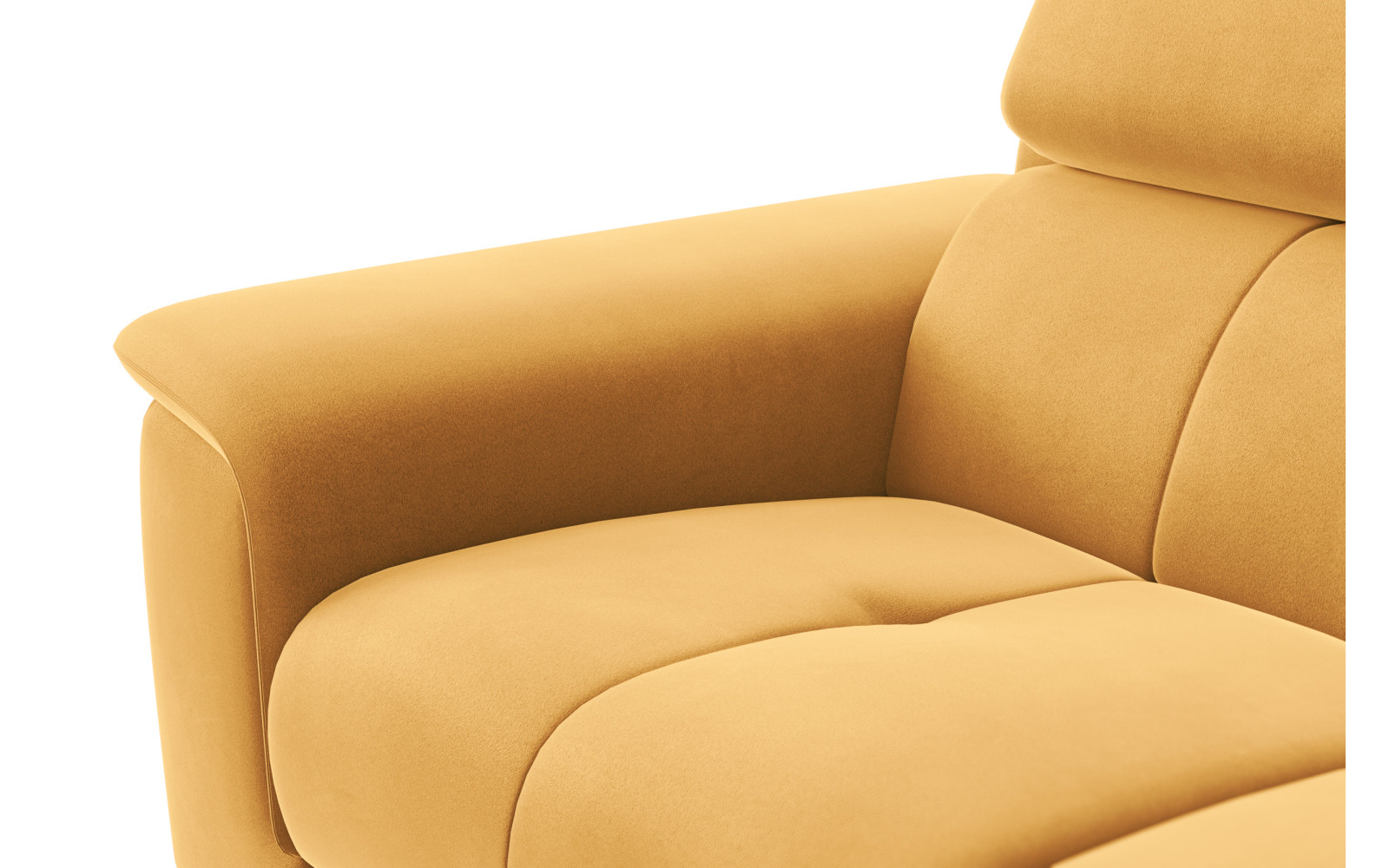 Canapé 2 places FIERO, tissu velours jaune
