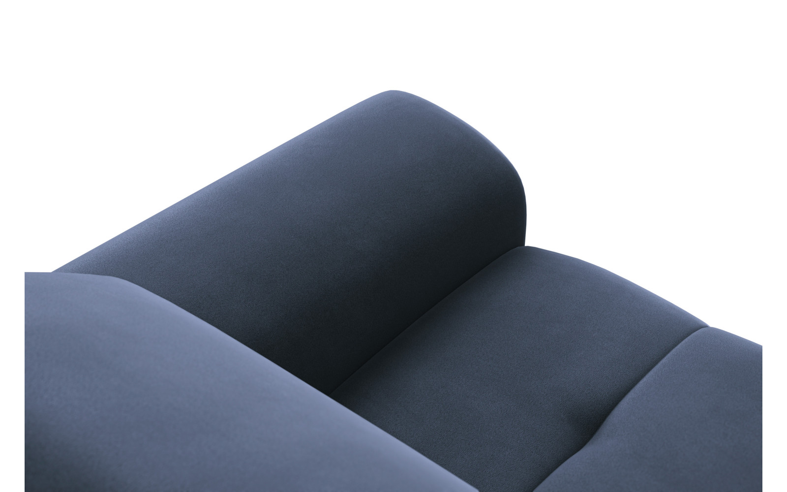 Canapé 2 places FIERO, tissu velours bleu marine
