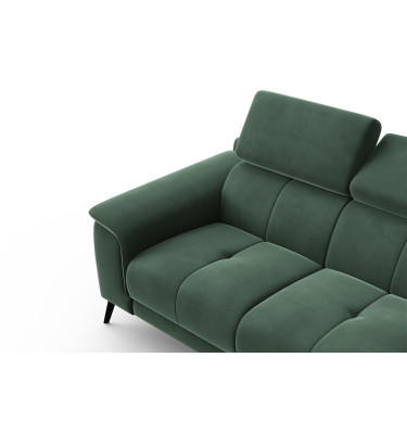 Canapé 2 places FIERO, tissu velours vert